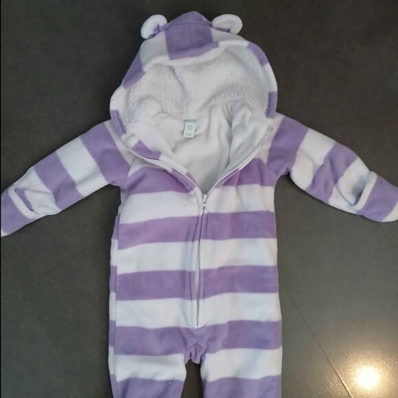 12-18m Fleece Hooded Fleece Suit with Ears Winter Warm - Picture 1 of 8